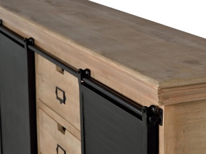 BUFET LIVING INDUSTRIAL160CM, DIN LEMN DE MANGO SI METAL, CULOARE NATUR SI GRI INCHIS, ARTIM GROUP SELECTION - Img 5