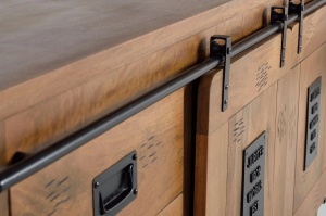 BUFET LIVING JUPITER 165CM, DIN LEMN DE MANGO SI METAL, CULOARE NATUR/NEGRU, ARTIM GROUP SELECTION - Img 6