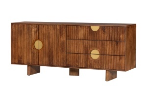 BUFET LIVING, MADISON 180CM, REALIZAT DIN LEMN DE MANGO, CULOARE NATUR/AURIU, ARTIM GROUP