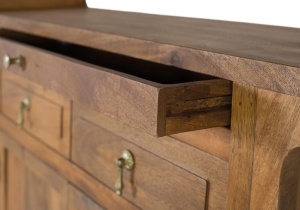 BUFET LIVING SAPHIR 120CM, REALIZAT DIN LEMN DE MANGO, CULOARE NATUR MIERE, STIL ORIENTAL, GINER Y COLOMER - Img 6