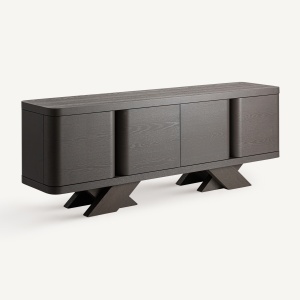 BUFET RIZE 210CM, LEMN DE STEJAR DE CULOARE NEAGRA, STIL ART DECO, VICAL HOME - Img 2