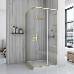 CABINA DE DUS CITY 80X 80, GOLD BRUSH, CU CADITA SAVOY ALBA, CALITATE SUPERIOARA