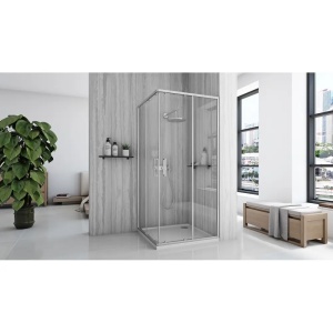 CABINA DE DUS CITY 90X90, NICKEL PERIAT, CU CADITA SAVOY ALBA, CALITATE SUPERIOARA - Img 4