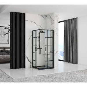 CABINA DE DUS CONCEPT 90X90, NEAGRA, CU CADITA SAVOY NEAGRA, CALITATE SUPERIOARA - Img 3