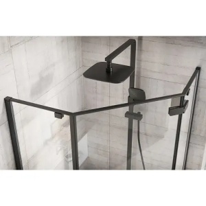 CABINA DE DUS DIAMOND 80X80, NEGRU MAT, CU CADITA DIAMOND ALBA, CALITATE SUPERIOARA - Img 5