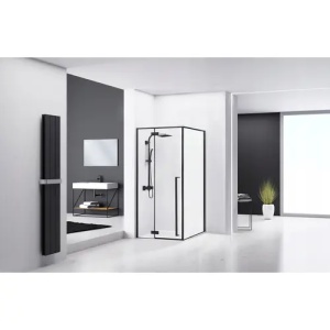 CABINA DE DUS FARGO 90X90, NEGRU MAT, CU CADITA SAVOY ALBA, CALITATE SUPERIOARA - Img 3