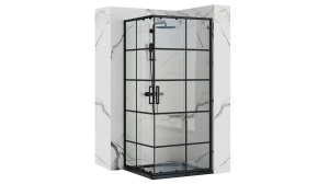 CABINA DE DUS REA CONCEPT, CULISANTA, 90x90 CM, NEGRU, DIN STICLA, FARA CADITA, CALITATE SUPERIOARA