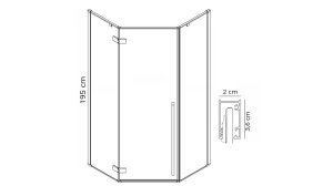 CABINA DE DUS REA DIAMOND, 100x100CM, AURIU, DIN STICLA, CALITATE SUPERIOARA - Img 6