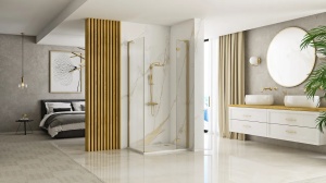 CABINA DE DUS REA HUGO, 100x90CM, AURIU PERIAT, DIN STICLA, CALITATE SUPERIOARA - Img 4