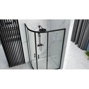 CABINA DE DUS REA LOOK, 100X80, NEAGRA, CU CADITA ALBA, STANGA/DREAPTA, CALITATE SUPERIOARA - Img 4