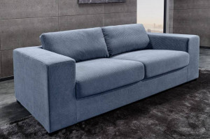 CANAPEA 220CM, STRUCTURA DE LEMN SI STOFA, ALBASTRU/NEGRU, MODEL DEOSEBIT, ARTIM GROUP SELECTION - Img 2