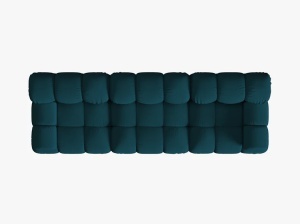 CANAPEA BELLIS, CU 3 LOCURI, ALBASTRU MARINN, CU TAPITERIE DIN TEXTIL 3D SONIC, MICADONI - Img 3