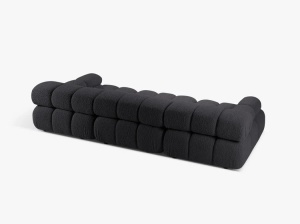 CANAPEA BELLIS, CU 3 LOCURI, GRI GRAFIT, CU TAPITERIE DIN TEXTIL BOUCLE ROLF, MICADONI - Img 3