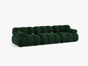 CANAPEA BELLIS, CU 3 LOCURI, VERDE SMARALD, CU TAPITERIE DIN CATIFEA BLUVEL, MICADONI - Img 2