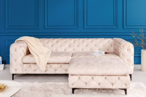 CANAPEA CATIFEA, 235CM, 3 LOCURI, DE CULOARE SAMPANIE, ARTIM GROUP SELECTION - Img 2