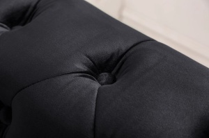 CANAPEA, CHESTERFIELD, 205CM CU 3 LOCURI, MATERIAL CATIFEA DE CULOARE NEAGRA, ARTIM GROUP SELECTION - Img 7