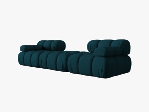 CANAPEA/COLTAR MODULAR BELLIS, 3 LOCURI, 188 CM, BLEUMARIN 87, TAPITERIE DIN CATIFEA 3D, DESIGN DEOSEBIT - Img 7