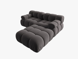CANAPEA/COLTAR MODULAR BELLIS, 3 LOCURI, 188 CM, GRI INCHIS 97, TAPITERIE DIN CATIFEA, DESIGN DEOSEBIT - Img 7