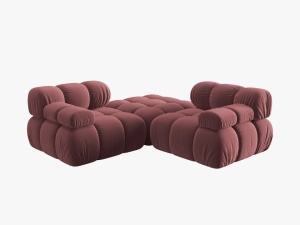 CANAPEA/COLTAR MODULAR BELLIS, 3 LOCURI, 188 CM, ROZ 63, TAPITERIE DIN CATIFEA, DESIGN DEOSEBIT - Img 2