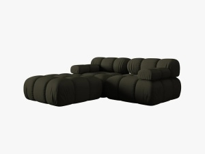 CANAPEA/COLTAR MODULAR BELLIS, 3 LOCURI, 188 CM, VERDE 77, TAPITERIE DIN CATIFEA 3D, DESIGN DEOSEBIT - Img 6