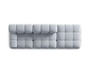CANAPEA/COLTAR MODULAR BELLIS DREAPTA, 3 LOCURI, 282 CM, ALBASTRU DESCHIS 80, TAPITERIE DIN CATIFEA, DESIGN DEOSEBIT - Img 6