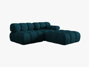 CANAPEA/COLTAR MODULAR BELLIS DREAPTA, 3 LOCURI, 282 CM, BLEUMARIN 87, TAPITERIE DIN CATIFEA 3D, DESIGN DEOSEBIT - Img 5