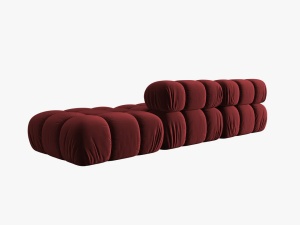 CANAPEA/COLTAR MODULAR BELLIS DREAPTA, 3 LOCURI, 282 CM, ROSU INCHIS 59, TAPITERIE DIN CATIFEA, DESIGN DEOSEBIT - Img 3