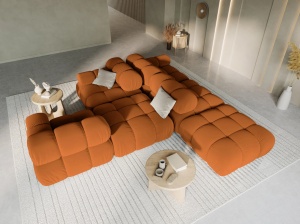 CANAPEA/COLTAR MODULAR BELLIS DREAPTA, 3 LOCURI, 282 CM, SCORTISORA 56, TAPITERIE DIN CATIFEA, DESIGN DEOSEBIT - Img 2