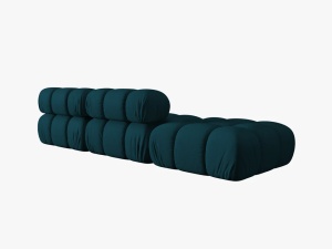 CANAPEA/COLTAR MODULAR BELLIS STANGA, 3 LOCURI, 282 CM, BLEUMARIN 87, TAPITERIE DIN CATIFEA 3D, DESIGN DEOSEBIT - Img 2