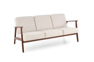 CANAPEA CONFORTABILA MILANO 3S, BEJ DESCHIS CASTEL 04/NUC, TAPITERIE DIN STOFA SI PICIOARE DIN LEMN MASIV, STIL MODERN - Img 1