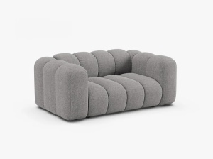 CANAPEA CU 2 LOCURI LUPIN 170, GRI DESCHIS, CU TAPITERIE DIN TEXTIL CHENILLE EDEN, MICADONI - Img 2
