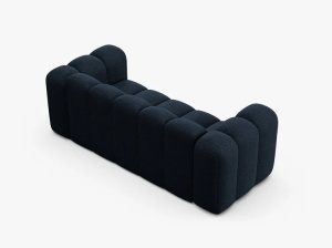 CANAPEA CU 2 LOCURI LUPIN 198, ALBASTRU INCHIS, CU TAPITERIE DIN TEXTIL BOUCE BALOO, MICADONI - Img 3