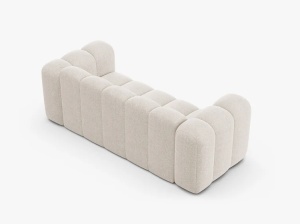 CANAPEA CU 2 LOCURI LUPIN 198, BEJ DESCHIS, CU TAPITERIE DIN TEXTIL BOUCE BALOO, MICADONI - Img 3