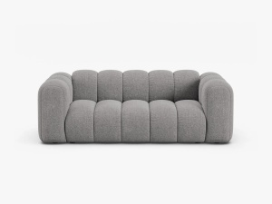 CANAPEA CU 2 LOCURI LUPIN 198, GRI DESCHIS, CU TAPITERIE DIN TEXTIL CEHNILLE EDEN, MICADONI