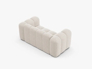 CANAPEA CU 2 LOCURI LUPIN, BEJ DESCHIS, CU TAPITERIE DIN TEXTIL CHENILLE EDEN, MICADONI - Img 3