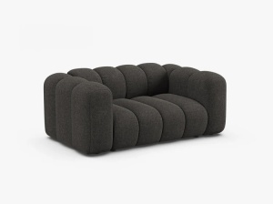 CANAPEA CU 2 LOCURI LUPIN, GRI INCHIS, CU TAPITERIE DIN TEXTIL CHENILLE EDEN, MICADONI - Img 2