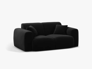 CANAPEA CU 2 LOCURI, MOLINO, 170 CM, NEAGRA, CU TAPITERIE DIN TEXTIL CATIFEA VELVET CASINO, MICADONI - Img 2