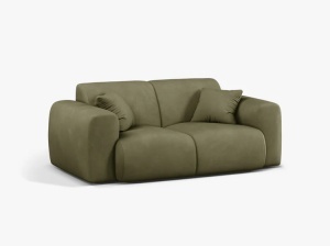 CANAPEA CU 2 LOCURI, MOLINO, 170 CM, VERDE DESCHIS, CU TAPITERIE DIN TEXTIL CHENILLE REBEL, MICADONI - Img 2