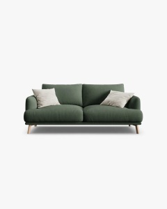CANAPEA CU 2 LOCURI, NAOMI, VERDE MUSCHI, 170X95 CM, TAPITAT CU TAPITERIE DIN TEXTIL STRUCTURAT LIBERTY, MICADONI