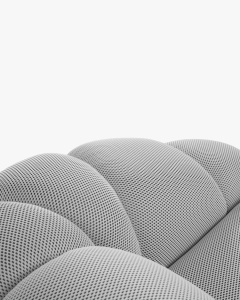 CANAPEA CU 3 LOCURI DIANA, ARGINTIU, 234X114 CM, TAPITAT CU TAPITERIE DIN TEXTIL 3D SONIC, MICADONI - Img 5