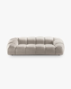 CANAPEA CU 3 LOCURI DIANA, BEJ, 114X254 CM, TAPITAT CU TAPITERIE DIN TEXTIL CATIFEA SALVADOR, MICADONI