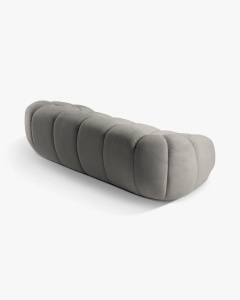 CANAPEA CU 3 LOCURI DIANA, GRI DESCHIS, 114X254 CM, TAPITAT CU TAPITERIE DIN TEXTIL STRUCTURAT BUBBLE, MICADONI - Img 4