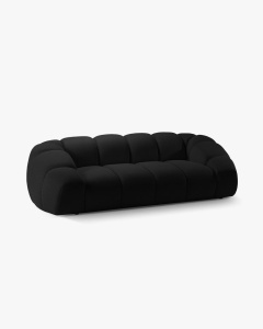 CANAPEA CU 3 LOCURI DIANA, NEGRU, 114X254 CM, TAPITAT CU TAPITERIE DIN TEXTIL 3D SONIC, MICADONI - Img 2