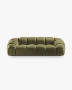 CANAPEA CU 3 LOCURI DIANA, VERDE, 234X114 CM, TAPITAT CU TAPITERIE DIN TEXTIL CATIFEA SALVADOR, MICADONI - Img 3
