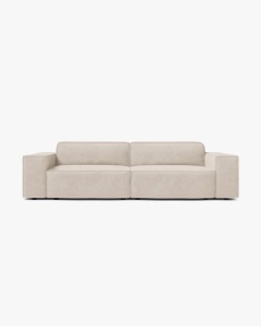 CANAPEA CU 3 LOCURI JODIE, 204X99 CM, ADANCIME SCAUN 62 CM, BEJ, TAPITAT CU TAPITERIE DIN TEXTIL STRUCTURAT LIBERTY, MICADONI
