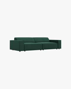 CANAPEA CU 3 LOCURI JODIE, 204X99 CM, ADANCIME SCAUN 62 CM, VERDE, TAPITAT CU TAPITERIE DIN TEXTIL STRUCTURAT MEGAN, MICADONI - Img 2