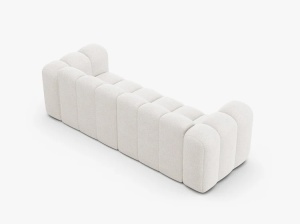 CANAPEA CU 3 LOCURI LUPIN 228, ALB, CU TAPITERIE DIN TEXTIL BOUCLE BALOO, MICADONI - Img 3