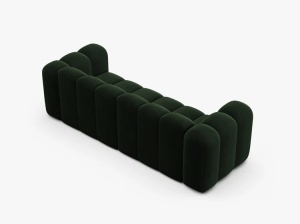 CANAPEA CU 3 LOCURI LUPIN 228, VERDE SMARALD, CU TAPITERIE DIN CATIFEA VENUS, MICADONI - Img 3