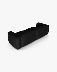 CANAPEA CU 3 LOCURI MARTINA, 120X184 CM, ADANCIME SCAUN 90 CM, NEGRU, TAPITAT CU TAPITERIE DIN TEXTIL STRUCTURAT BOSTON, MICADONI - Img 3