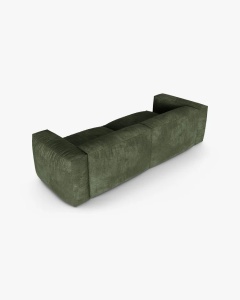 CANAPEA CU 3 LOCURI MARTINA, 120X184 CM, ADANCIME SCAUN 90 CM, VERDE, TAPITAT CU TAPITERIE DIN TEXTIL CATIFEA VOGUE, MICADONI - Img 3